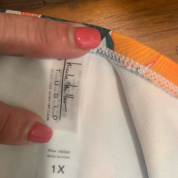 Nicole Miller Multicolor Tropical Swimsuit - Picture 5 of 6